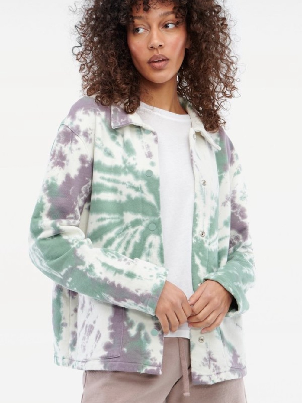 LACAUSA Kismet Sugar Plum Swirl Tie Dye Organic Cotton Jacket Size S Retail $140